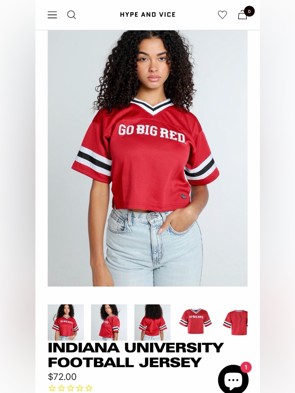 Indiana University 'Go Big Red' Red Crop Jersey